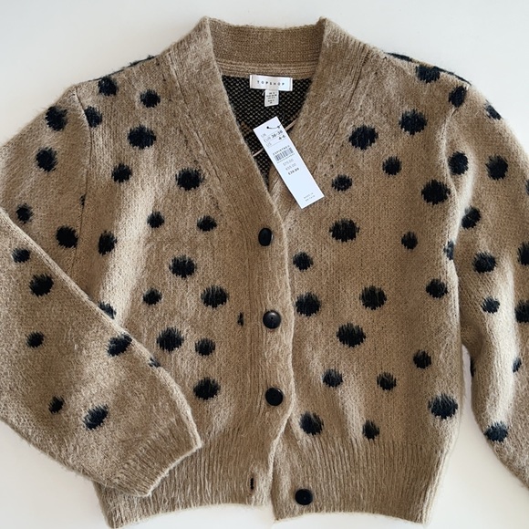 TOPSHOP Mixed Spot Cardigan. NWT NEVER WORN - Picture 3 of 10